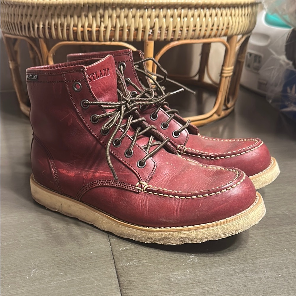 Men's Red Leather eastland lumber up boot